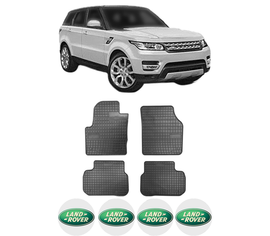 Set covorase presuri LAND ROVER DISCOVERY SPORT VAN (L550) din 2014-2017, auto, din cauciuc thermoplastic, 4 Stickere auto cu LAND ROVER