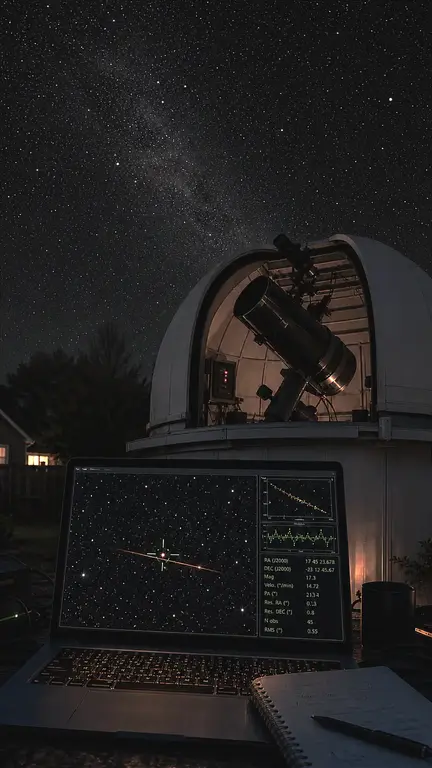 astrometr�a de cuerpos menores para obtener c�digo MPC Minor Planet Center