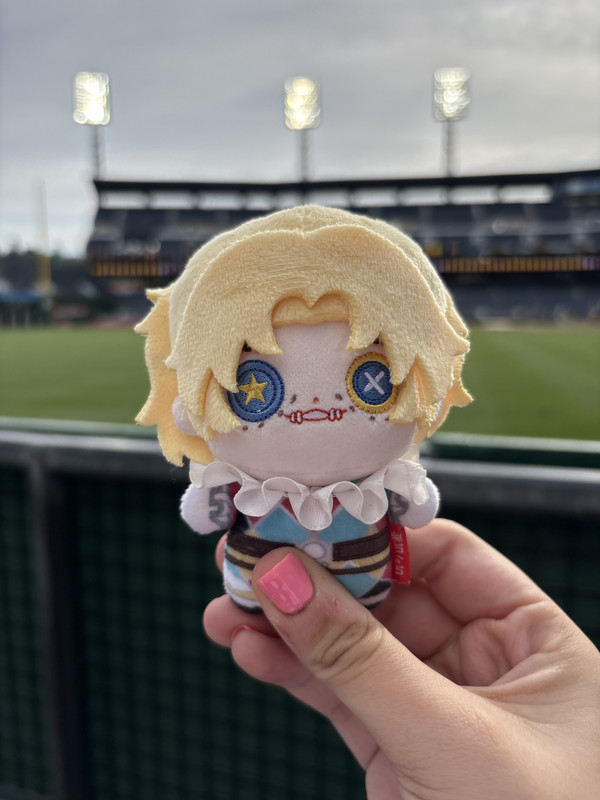 mike plushie at the ball park