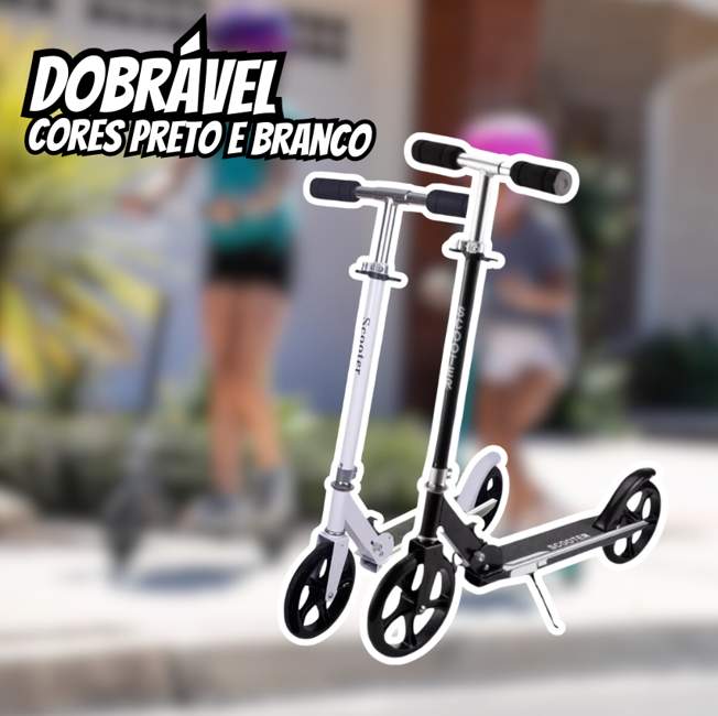 Atentu Kids patinete infantil dobrável cor preto/Branco