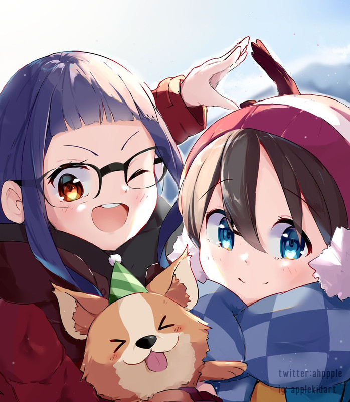 oogaki-chiaki-saitou-ena-and-chikuwa-yurucamp-drawn-by-ringosutta-c9b39e302c892f02a25dfc958909989