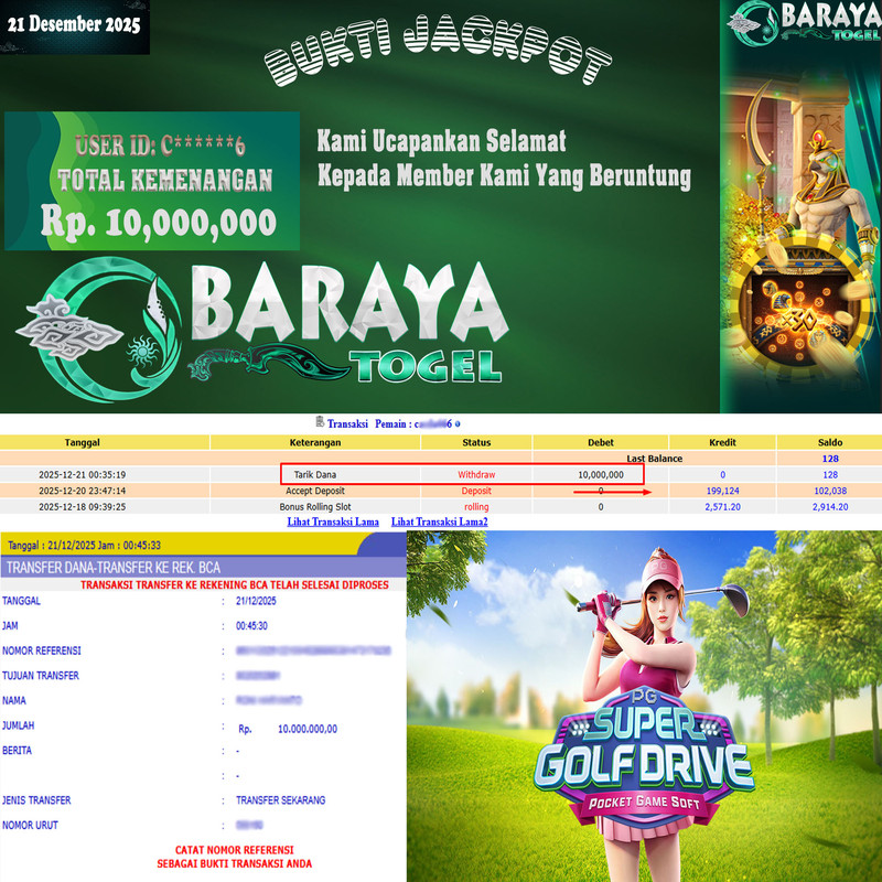 Rp. 10.000.000.- WD LUNAS DI BARAYATOGEL