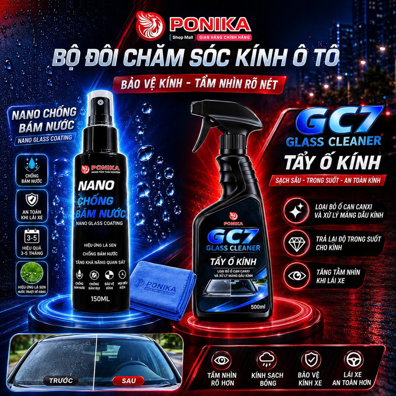 Dung dịch tẩy ố kính Ponika GC7