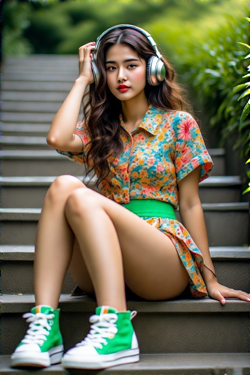A-young-woman-sits-on-outdoor-19