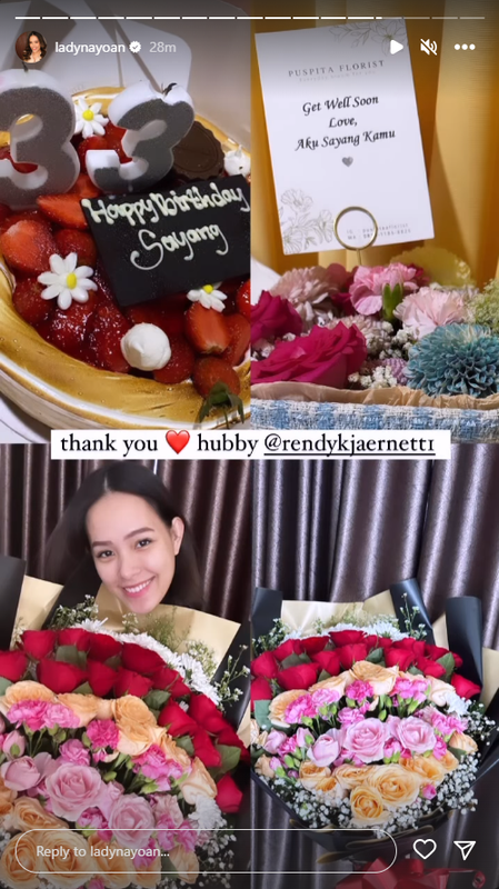 Lady Nayoan dapat kado ulang tahun dari Rendy