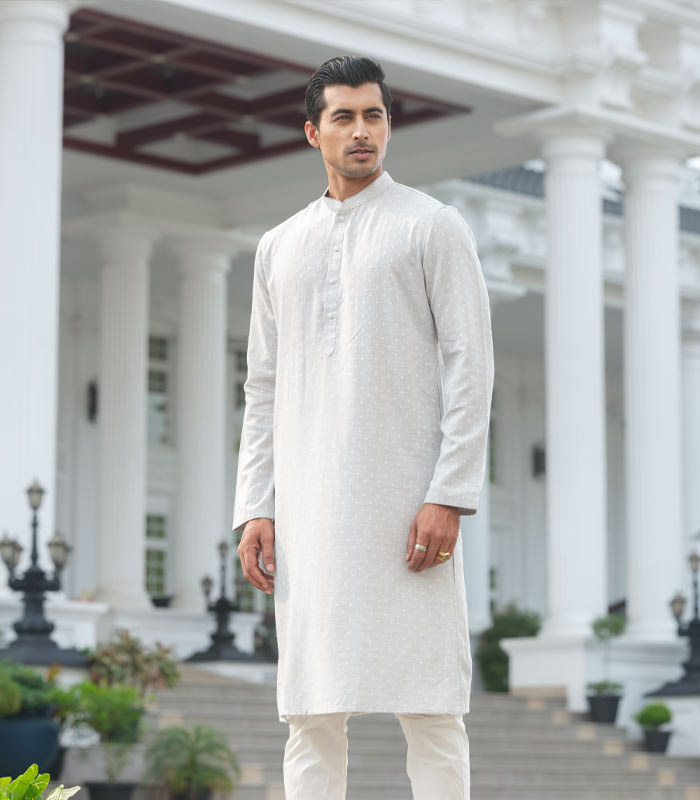 Men’s Exclusive Punjab & Pajama : Light Grey