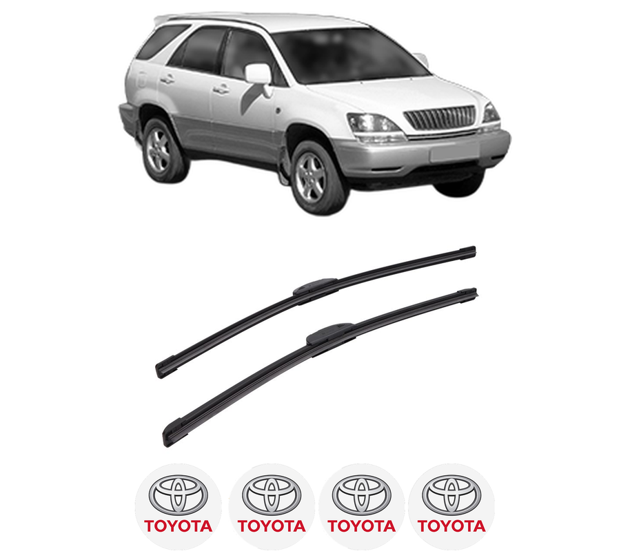Set stergatoare auto TOYOTA HARRIER (_U1_) din 1998-2003, pentru parbriz auto, 2 bucati, Bosch Aerotwin Retrofit, din cauciuc siliconat rezistent, 4 Stickere Auto TOYOTA