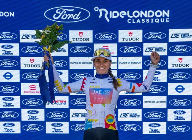 UAE Team ADQ: Eleonora Gasparrini miglior giovane dopo la prima tappa della RideLondon Classique