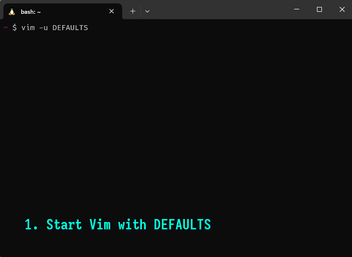 helpcurwin(legacy) vim defaults