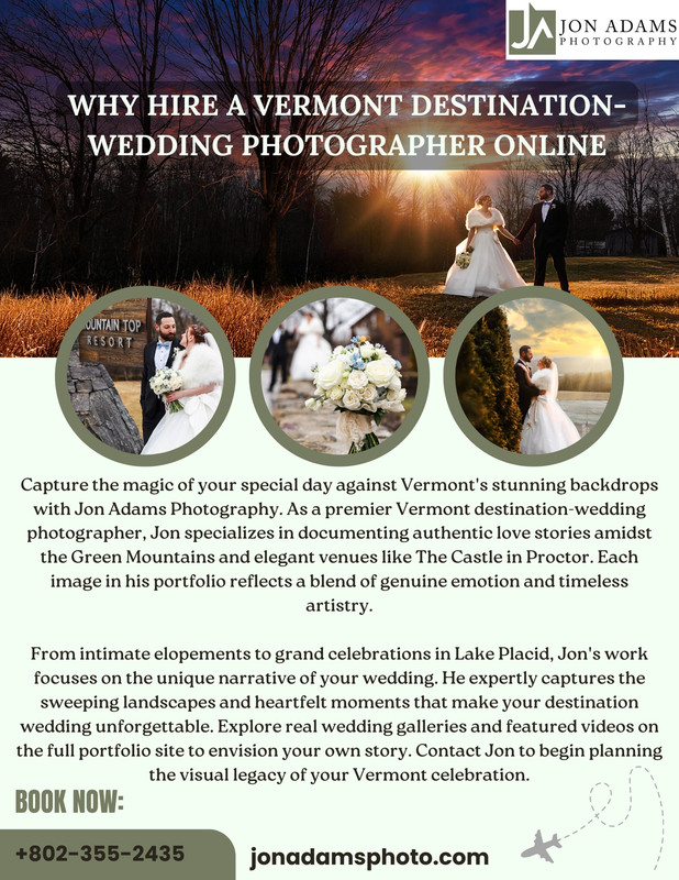 Why hire a Vermont destination wedding photographer online