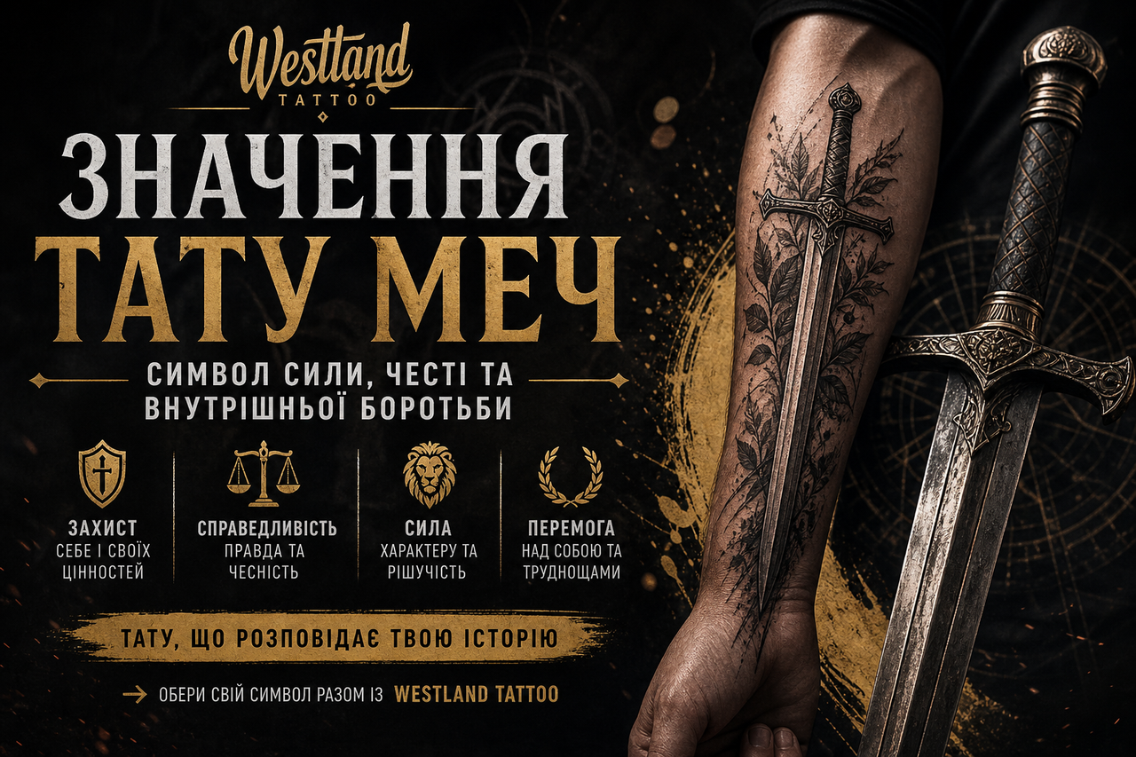 Значення тату меч — ідеї, символіка та варіанти татуювання
