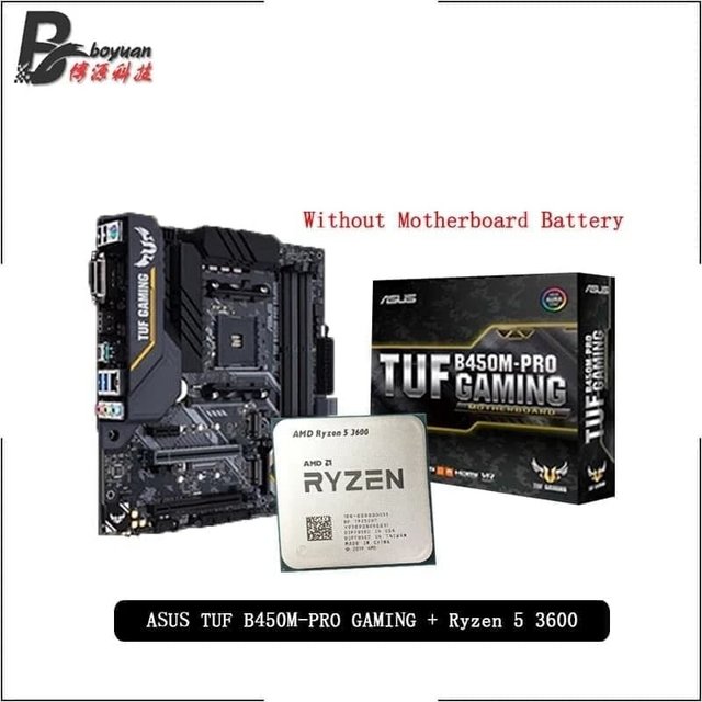 Kit Placa Mãe ASUS TUF B450M + Ryzen 5 3600