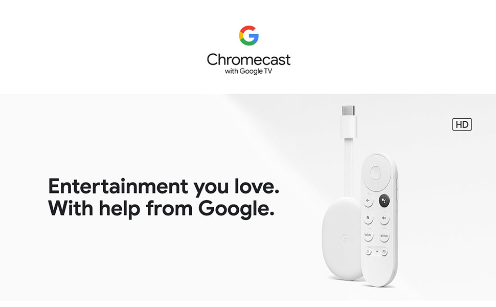 GOOGLE CHROMECAST HD CON GOOGLE TV 1080P  REPRODUCTOR STREAMING - Snow —  Cover company