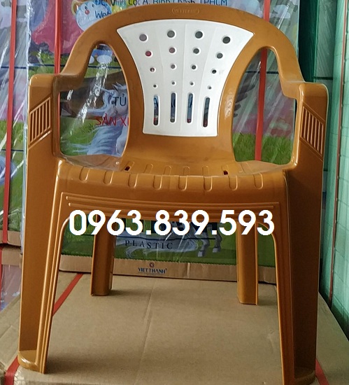 HCM - Sỉ lẻ ghế nhựa bành 2 màu lớn, ghế dựa có tay vịn ngồi quán ăn thoải mái / 0963.839.593 ms.loan Ghe-banh-2m-vang-nhat