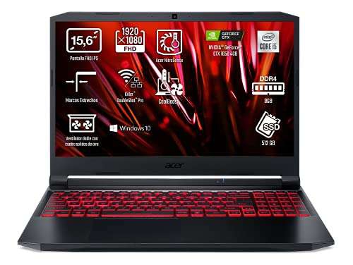 Amazon España: Acer Nitro 5 AN515-56-51V8 Portátil Gaming 15.6 Intel Core i5-11300H, 8GB RAM, 512GB SSD, NVIDIA GeForce GTX 1650