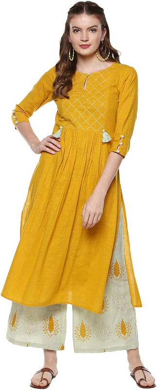 Idalia Mustard Kurta Set