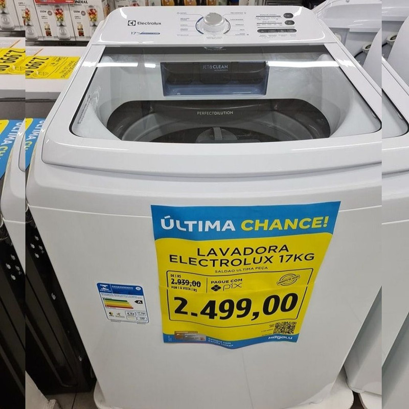 Máquina de Lavar Automática Essential Care LED17 Branca 17kg Electrolux 127V