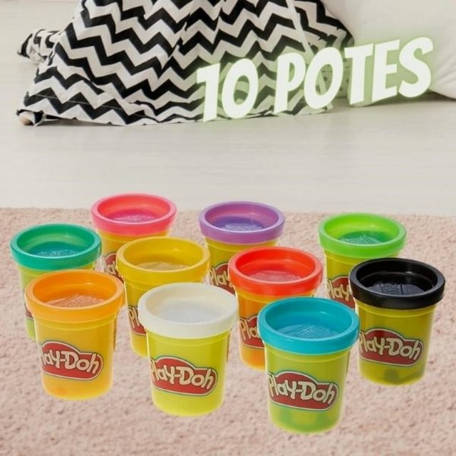 Massa Modelar Playdoh C/ 10 Potes – 29413 – Hasbro Play-doh Massa Modelar Playdoh C/ 10 Potes Cores Variadas