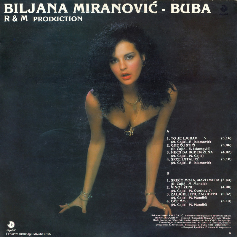 Biljana Miranovic-Buba 1990. LP Zadnja