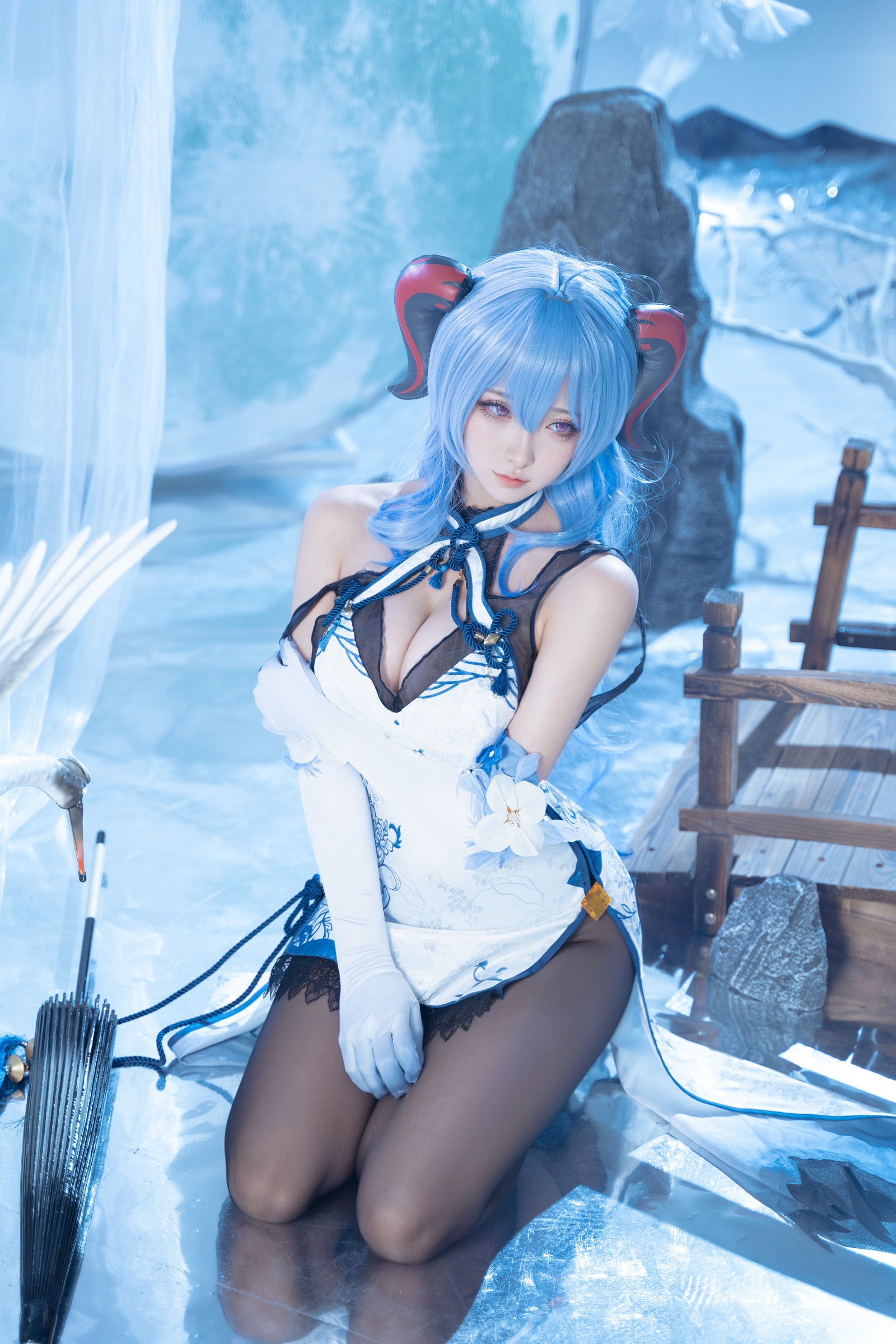 Seya-狮砸 – 原神 甘雨青花瓷 Cosplay 高清写真（12P-139MB）插图9