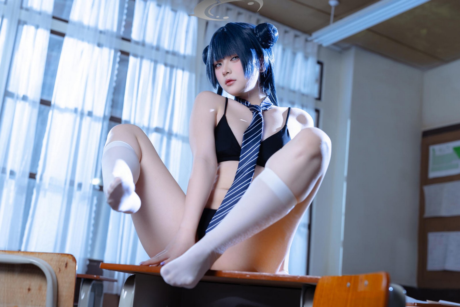 屿鱼 Yuyu 蔚蓝档案 妃咲 JK Cosplay 写真集（61P｜798MB）插图4