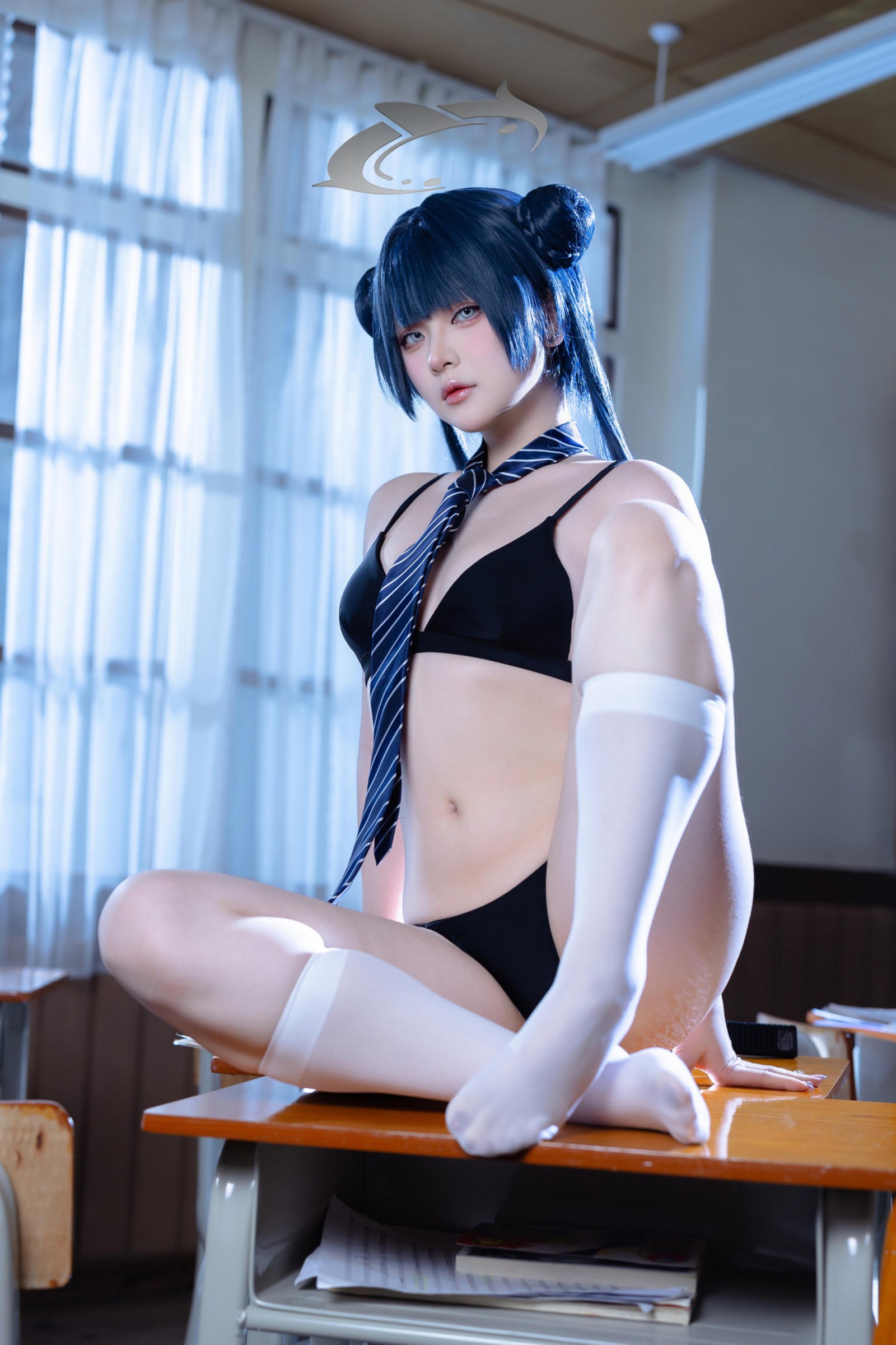 屿鱼 Yuyu 蔚蓝档案 妃咲 JK Cosplay 写真集（61P｜798MB）插图6