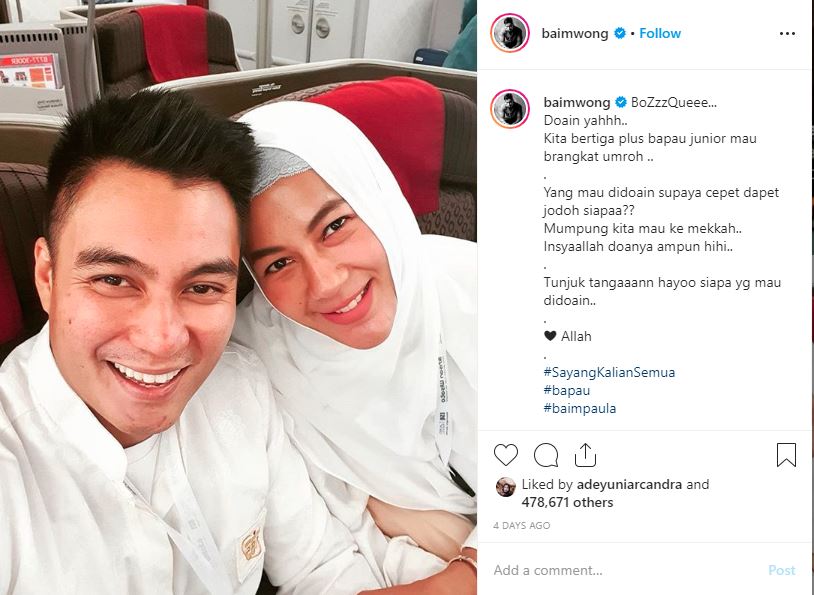 Baim Wong dan Paula Verhoeven berangkat umrah