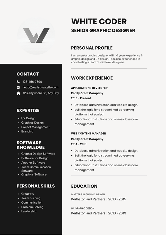 Black-and-White-Simple-Professional-Resume preview