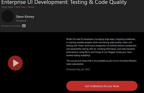 Enterprise UI Development: Testing & Code Quality
