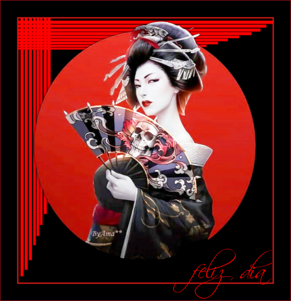 Geisha Rojo-Negro Dia