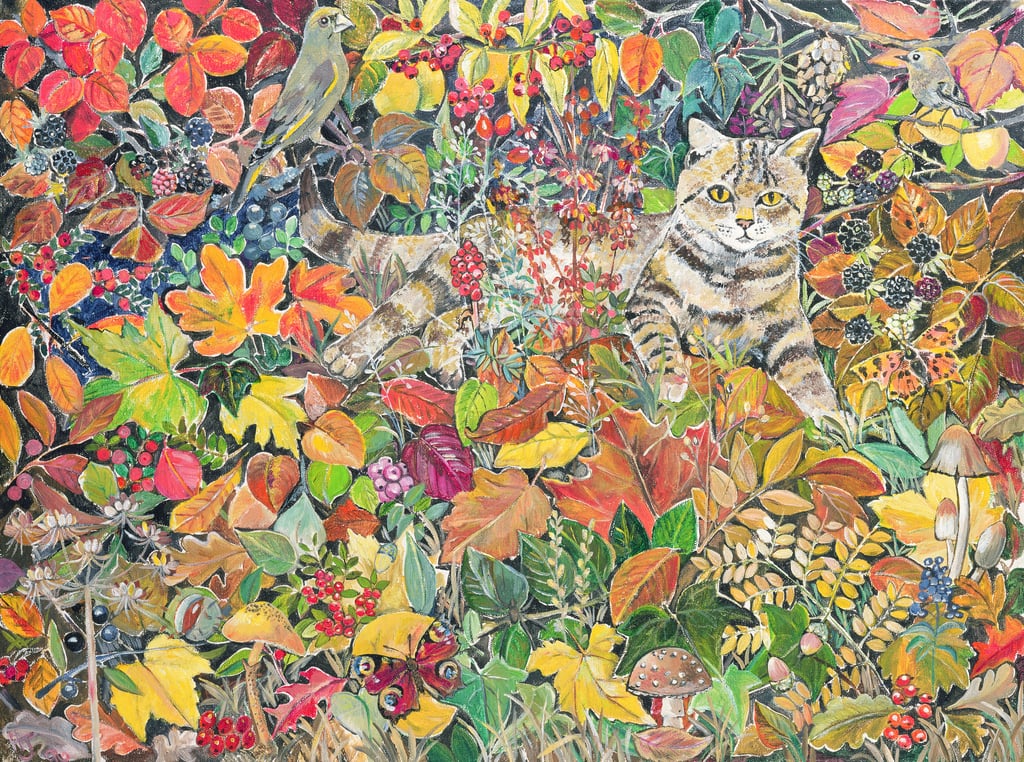 Hilary-Jones-Tabby-in-Autumn-1996-Meister-Drucke-558159
