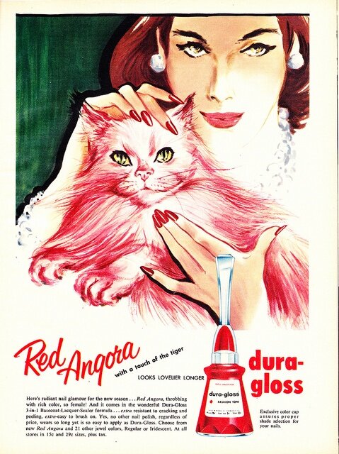006-Red-Angora-dura-gloss-nail-polish-ad-Modern-Screen-November-1957