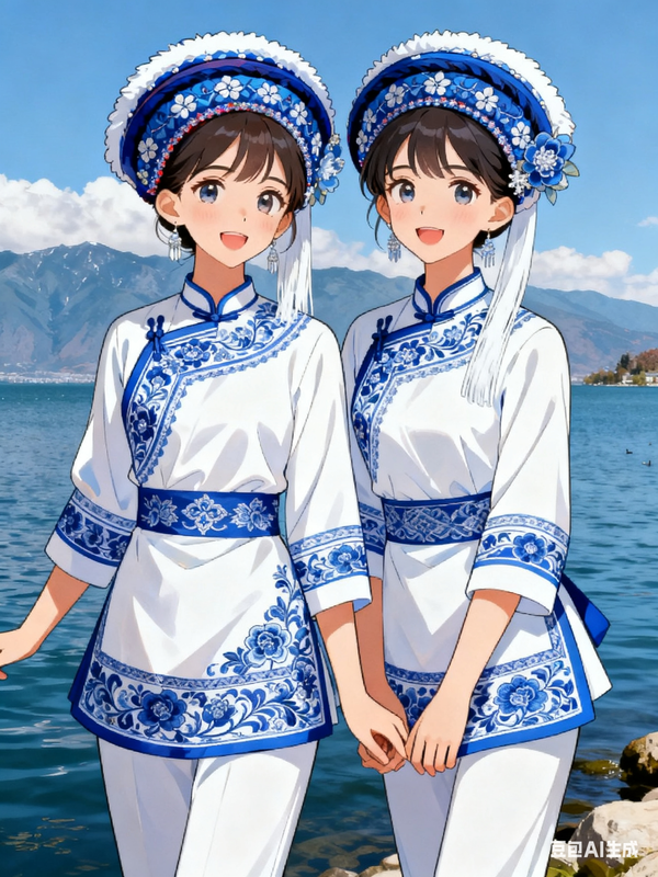 生成白族姐妹花照片