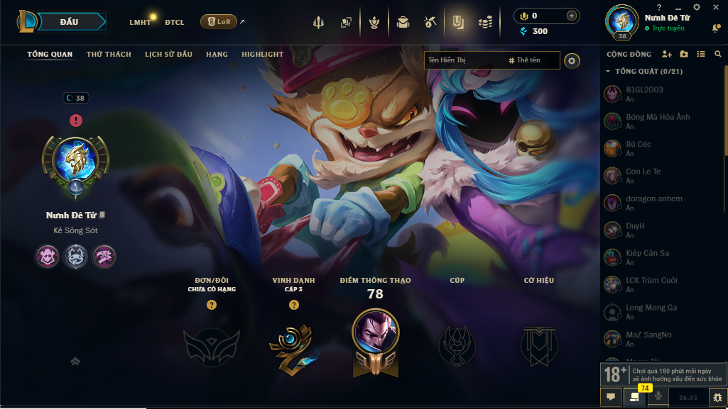 Acc LMHT # - Không Khung