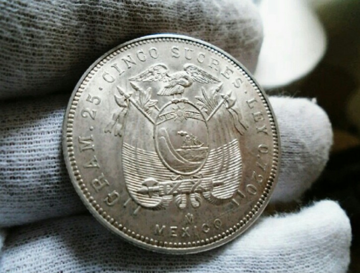 5 Sucres 1943. República de Ecuador 20190605-154241