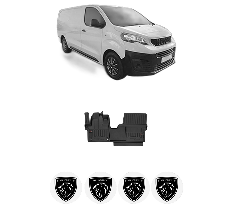Set covorase presuri PEUGEOT EXPERT Van (V_) din 2016-2024, auto, din cauciuc thermoplastic, 4 Stickere auto cu PEUGEOT