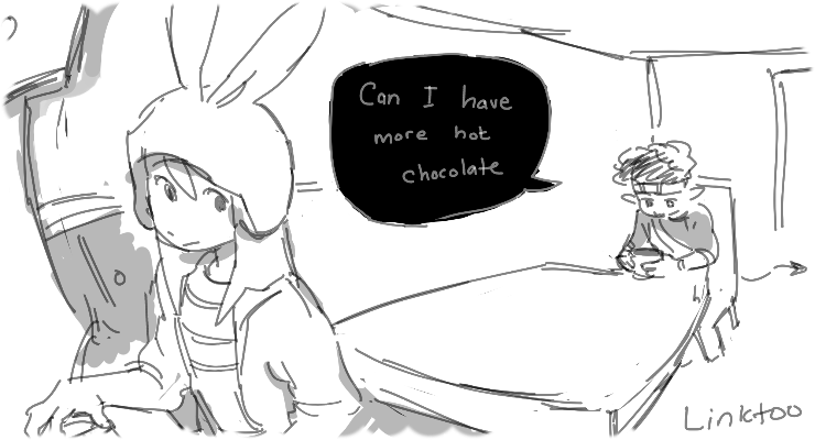 a sketch of c!aimsey and c!eryn together. drawn by linktoo