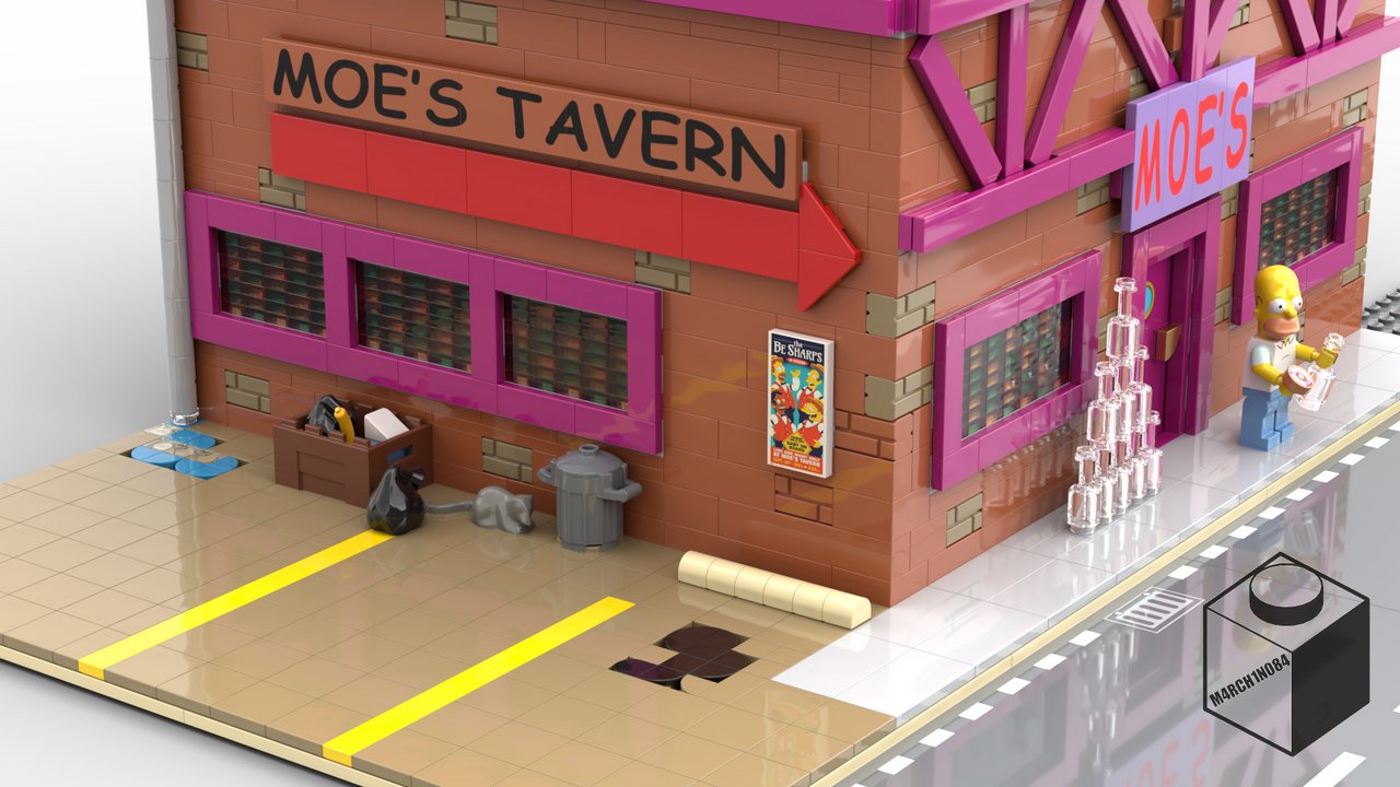 LEGO MOC The Simpson Moe's Tavern by M4rchino84 Rebrickable Build