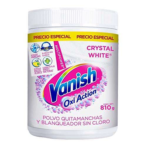 Amazon, Vanish Quitamanchas en Polvo para Ropa Blanca Oxi Action Crystal White 810 g | Planea y Ahorra, envío gratis con Prime