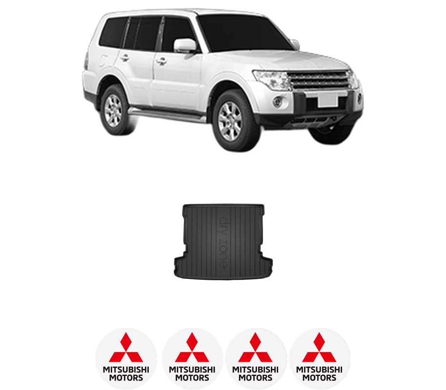 Tavita Portbagaj MITSUBISHI PAJERO IV Van (V9_, V8_, V8_V) din 2006-2010, Protectie Portbagaj Auto, 4x Stickere auto cu MITSUBISHI
