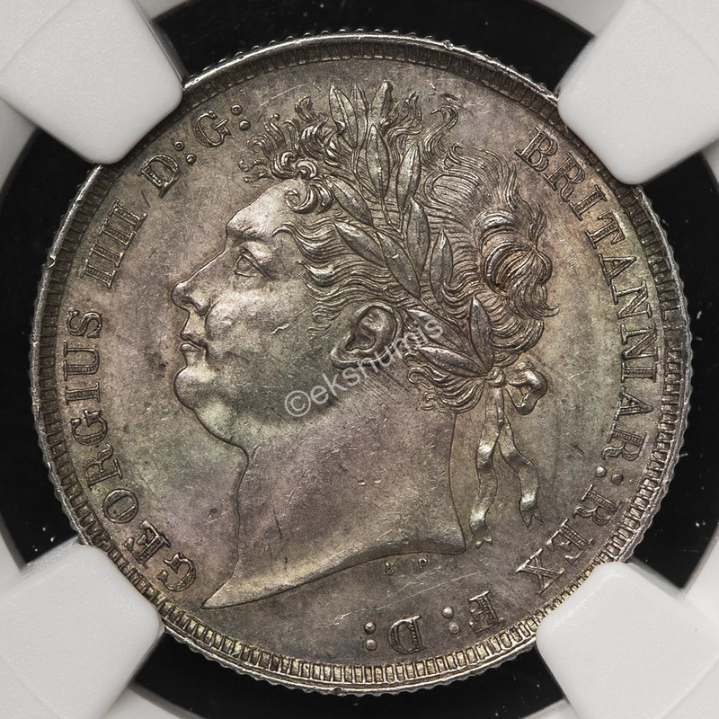 1825 Shilling laurette Head Obverse