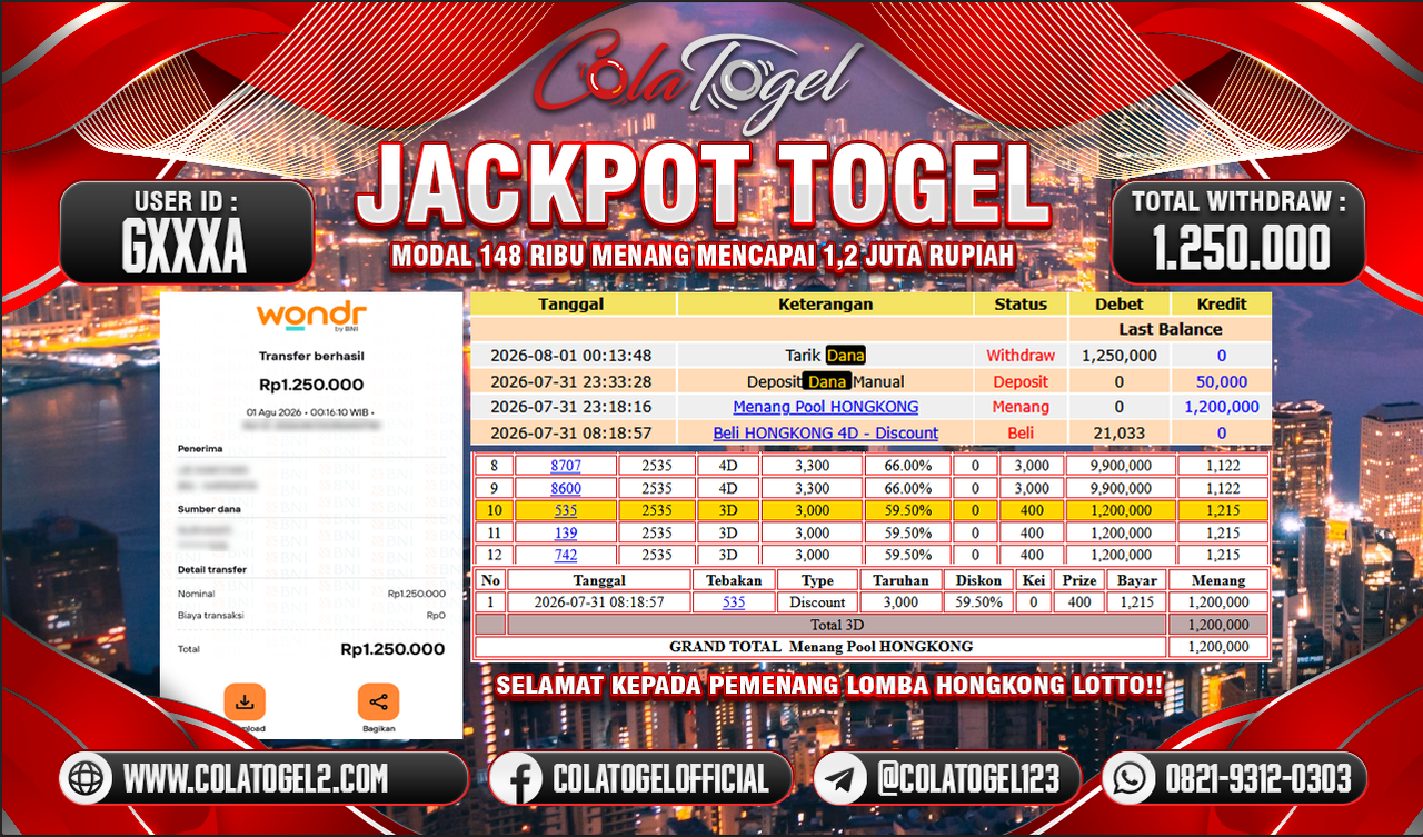JACKPOT HONGKONG LOTTO!!