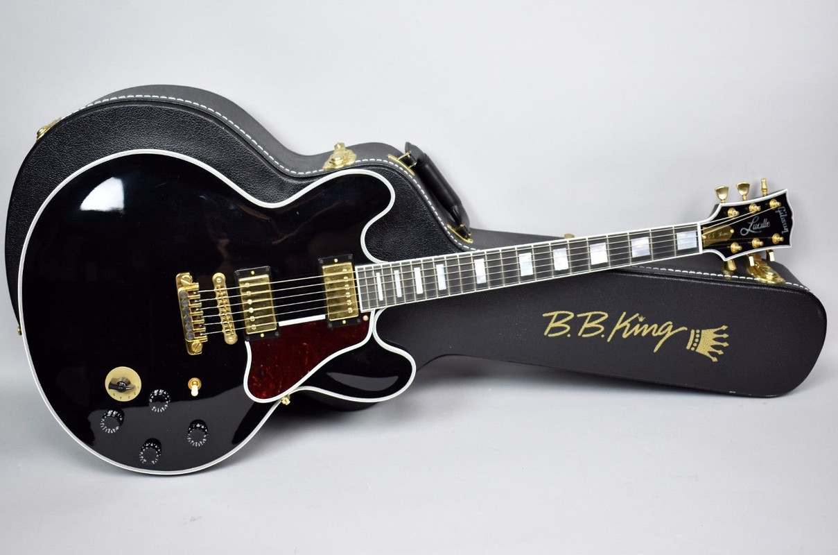 2014-Gibson-ES-355-Black-Ebony-Lucille-Memphis-Electric-Guitar-U