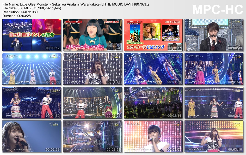 Little Glee Monster - Sekai wa Anata ni Waraikaketeiru[THE MUSIC