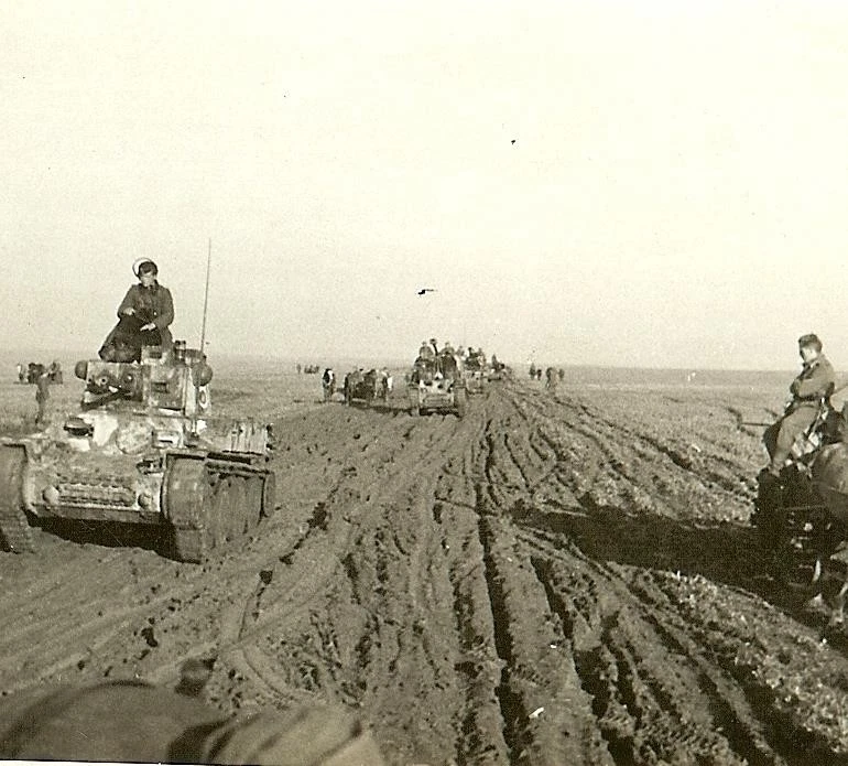 BEST German Pzkw 38(t) Panzer Tanks Passing Heading to Front Ostfront