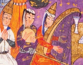 Hennins - what is their origin? Hennin-1450-miniature-of-Ottoman-women-Topkap-museum