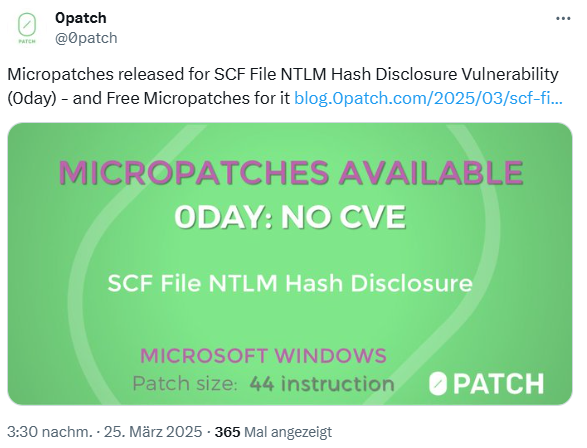  SCF File NTLM Hash Disclosure Vulnerability 