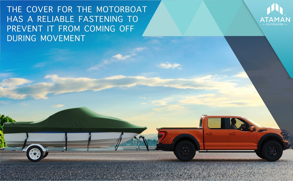 Trailerable 600D Waterproof Boat Cover - 17-19ft - Forest Green 3