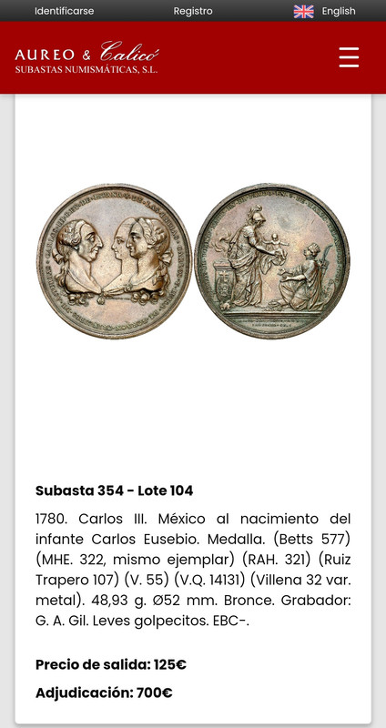 Medalla Gerónimo Antonio Gil 1780. México IMG-20210128-155704