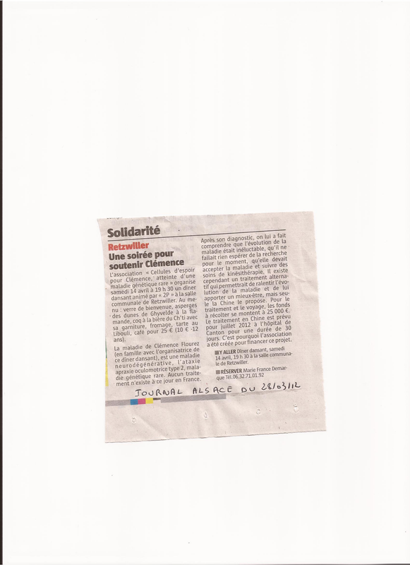 2012 Retzwiller - Une soirée pour soutenir Clémence